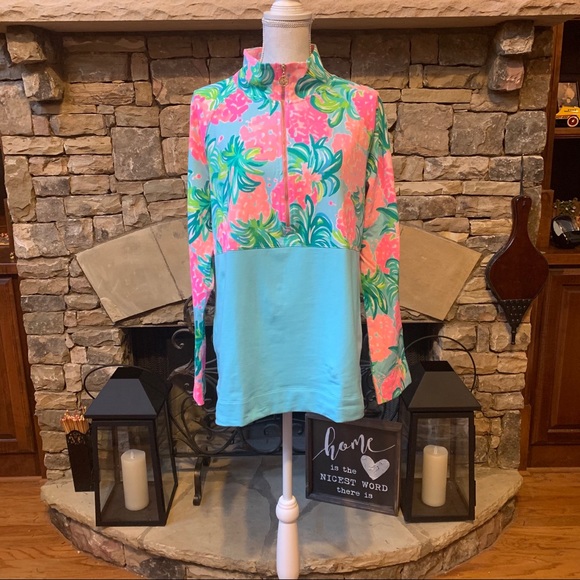 Lilly Pulitzer Tops - NWT Lilly Pulitzer Noralie Popover Blue Ibiza XL